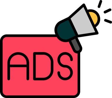 Basit reklam simgesi, vektör illüstrasyonu