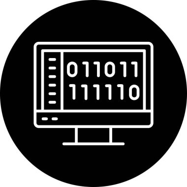 İkili Kod, Web simgesi basit illüstrasyon