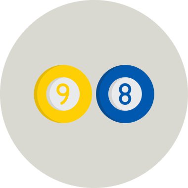 Bilardo web simgesi vektör illüstrasyonu