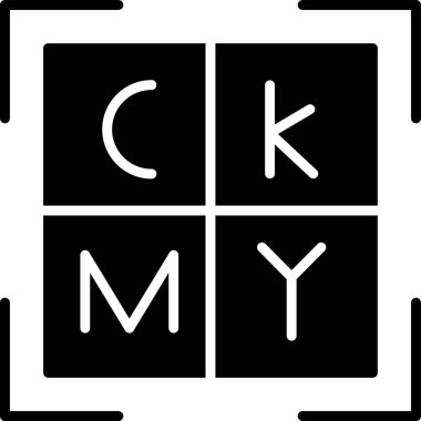 Beyaz Arkaplanda CMYK Simge Vektör Resimleri İzole Edildi 