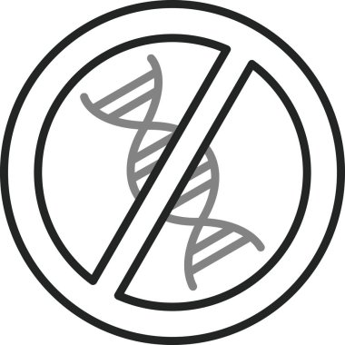 Gmo ikonu olmayan, çapraz DNA sembolü. Web simgesi basit illüstrasyon 