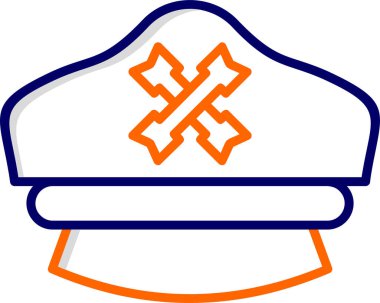 Kaptan şapka çizgisi simgesi, vektör illüstrasyonu 