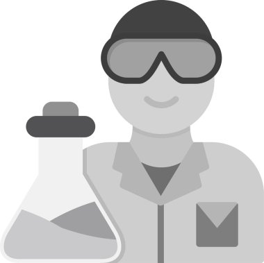 Bilim adamı simgesi, vektör illüstrasyonu