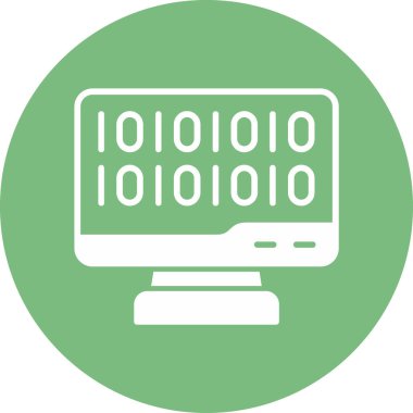 İkili Kod, Web simgesi basit illüstrasyon