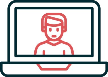 Ana hatlı biçim vektör illüstrasyon tasarımında konferans simgesi