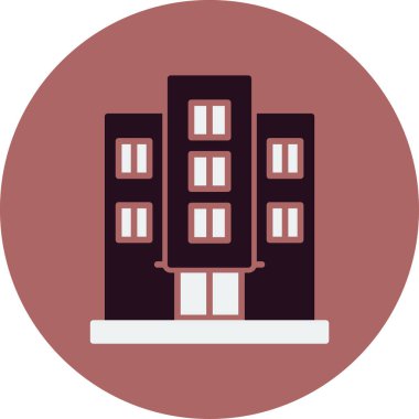 Otel binası simgesi, vektör illüstrasyonu