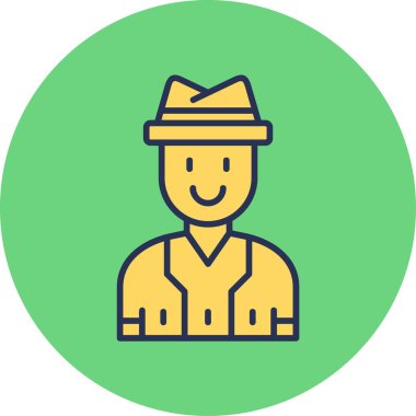 Şapkalı neşeli adam, neşeli avatar ikonu