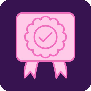 Onaylanmış web simgesi, vektör illüstrasyonu.