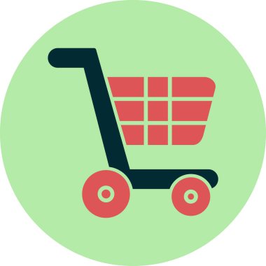 Alışveriş arabası ikon vektör illüstrasyonu