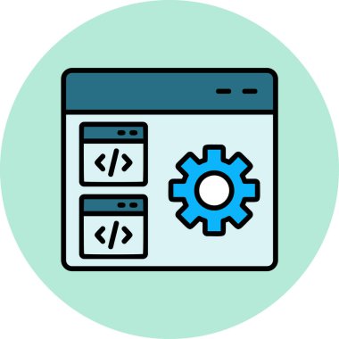 Web simgesi kodlama, illüstrasyon vektör 