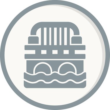 Su ve Köprü. basit tasarım vektörü