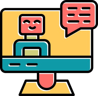 robot. Web simgesi basit illüstrasyon 