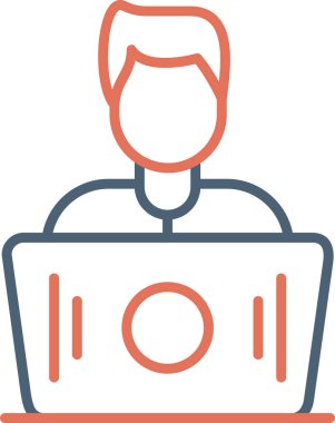 Çalışan ağ simgesi vektör illüstrasyonu