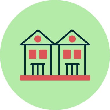  Dubleks. Web simgesi basit illüstrasyon