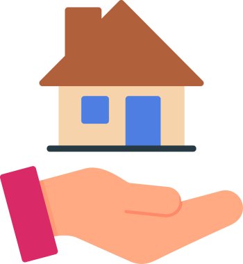 ev ve el simge vektör çizim