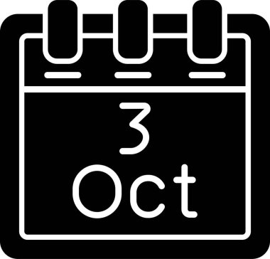 Ekim takvim simgesi tasarımı, web illüstrasyonu