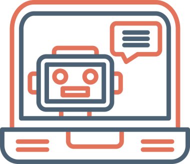 Chatbot, robot simgesi, vektör illüstrasyonu