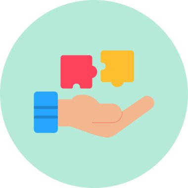 Sorun Çözme simgesi, basit vektör illüstrasyonu