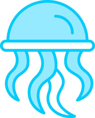 denizanası simgesi, basit vektör çizimi 