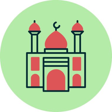 Cami inşaatının basit vektör resmi