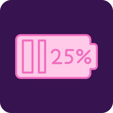 Pil Yüzdesi simgesi, vektör illüstrasyonu