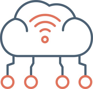 Bulut hesaplama simgesi. Basit vektör illüstrasyonu