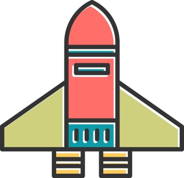 roket ikonu vektör illüstrasyonu 