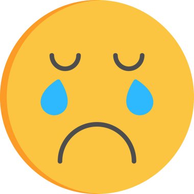Ağlayan emoji. Web simgesi basit illüstrasyon