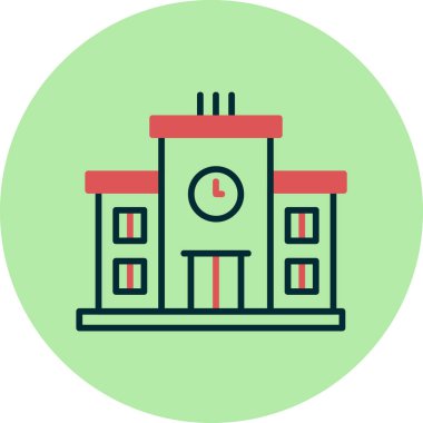 Saat simgesi olan belediye binası