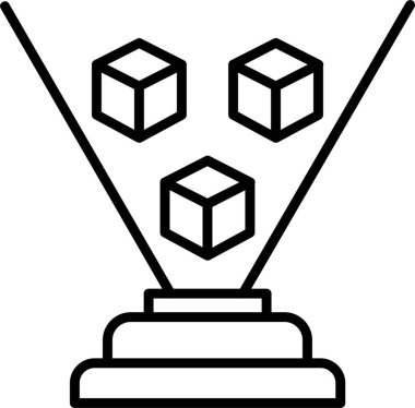 Hologram. Web simgesi basit illüstrasyon