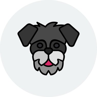 Schnauzer köpek simgesi vektör çizimi