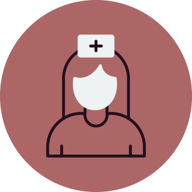 Hemşire hanım. Web simgesi basit illüstrasyon