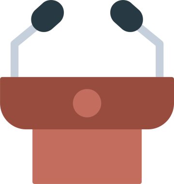 Ana hatlı biçim vektör illüstrasyon tasarımında konferans simgesi