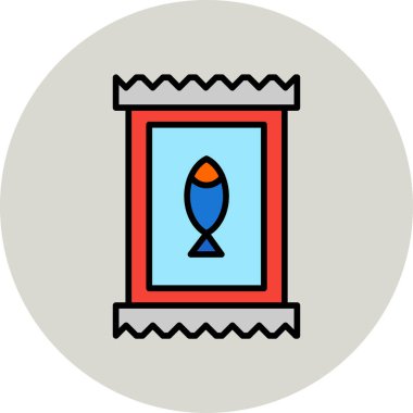 Konserve balık simge vektör çizim 