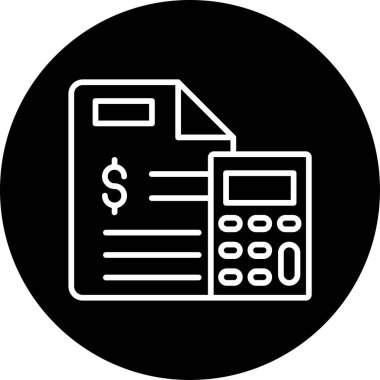 Basit muhasebe düz simgesi vektör illüstrasyonu.