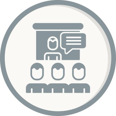 Ana hatlı biçim vektör illüstrasyon tasarımında konferans simgesi