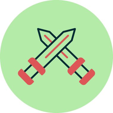 Çapraz kılıç simgesi vektör illüstrasyon 