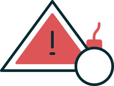 Tehdit işareti simgesi, vektör illüstrasyonu basit tasarım