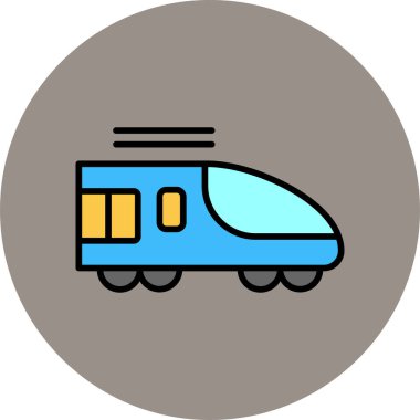 Yüksek Hız Treni ikon vektör illüstrasyonu