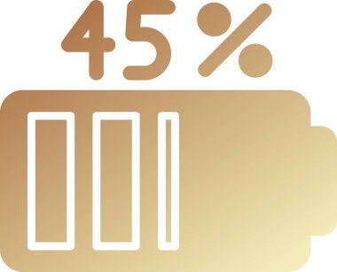 Pil Yüzdesi simgesi, vektör illüstrasyonu