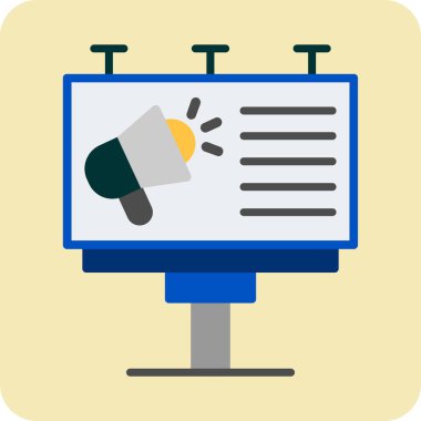 reklam panosu simgesi, vektör illüstrasyonu basit tasarım