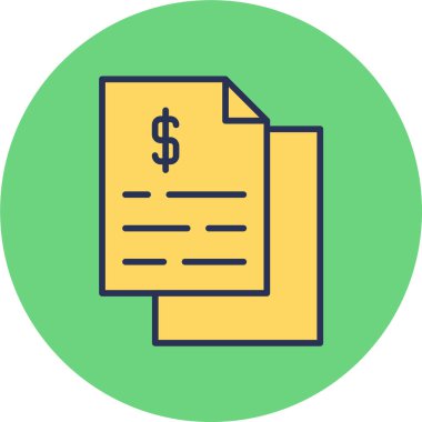 Minimalist bir dizaynda bir belge simgesinin vektör illüstrasyonu.