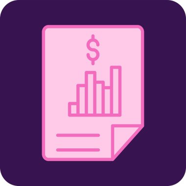 Mali Rapor belgesi. Web simgesi basit illüstrasyon