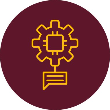 Doğal Dil İşlemi. Web simgesi basit illüstrasyon