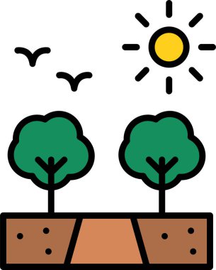 Doğa. Web simgesi basit illüstrasyon