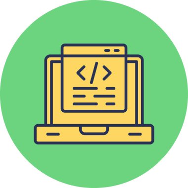 Kodlama. Web simgesi basit illüstrasyon