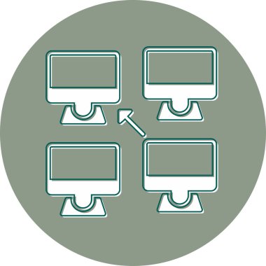 Merkezi olmayan modern simgenin vektör illüstrasyonu