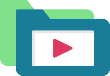 Renkli dijital video oynatıcı. Soyut vektör illüstrasyonu