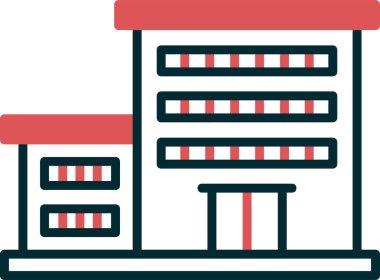 Ofis binası Web simgesi basit illüstrasyon