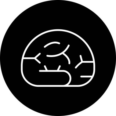 Beyin Simgesi Basit Vektör İllüstrasyonu 